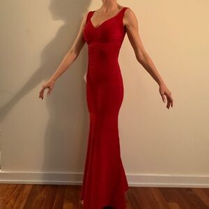 Herve Leger long red dress Size xs